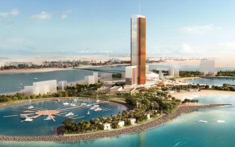 Wynn Al Marjan Island beachfront, lagoon and reef in Ras Al Khaimah